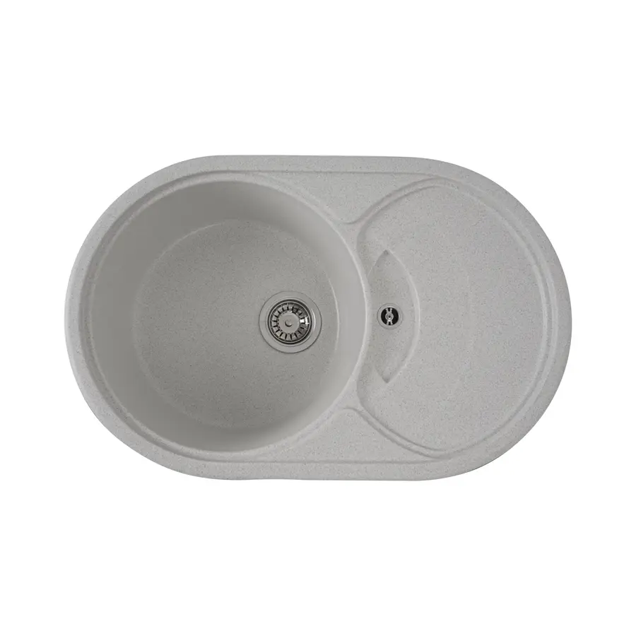 Гранітна мийка для кухні Platinum 7750 GAZZO глянець Біла в крапку