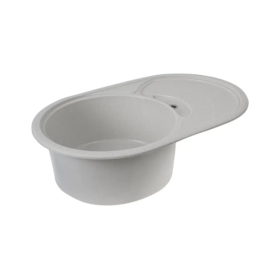 Гранітна мийка для кухні Platinum 7750 GAZZO глянець Біла в крапку