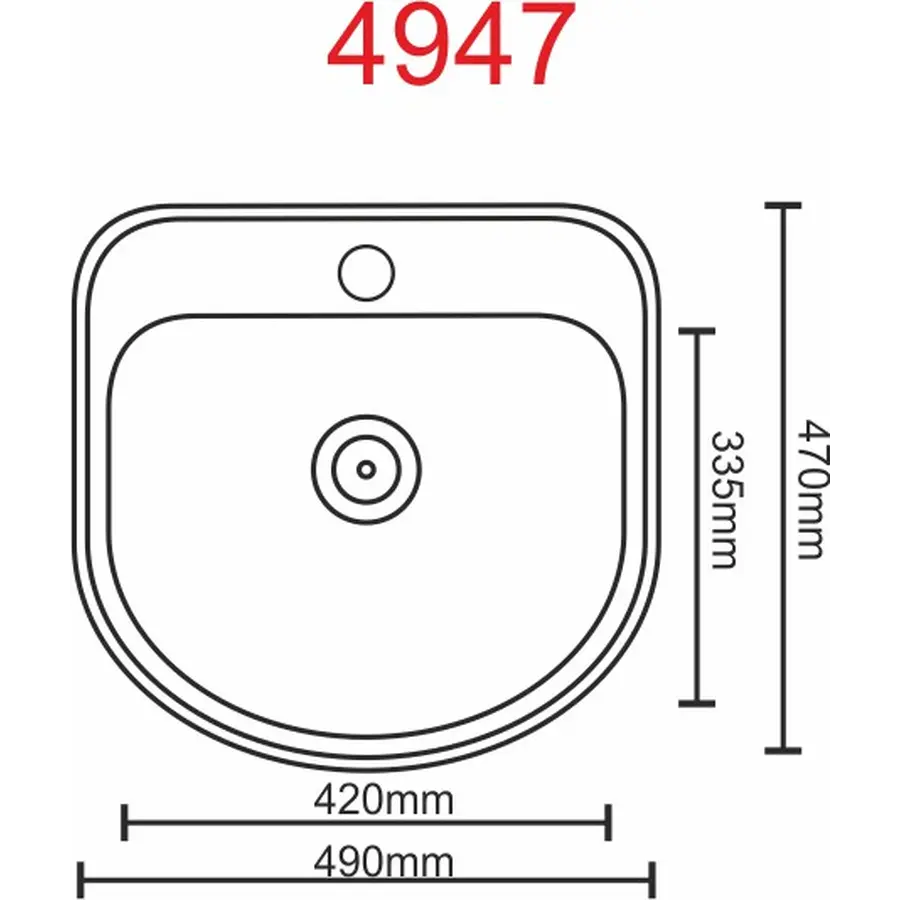 Кухонна мийка з нержавіючої сталі Platinum САТИН 4947 (0,8/180 мм)