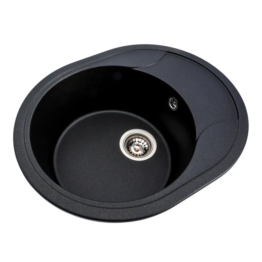 Гранітна мийка для кухні Platinum 5847 ONYX матова (чорна Gold)