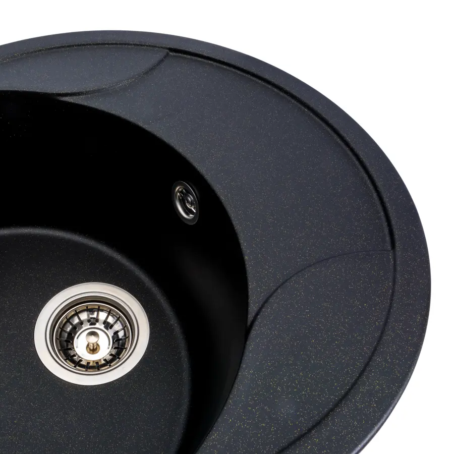Гранітна мийка для кухні Platinum 5847 ONYX матова (чорна Gold)