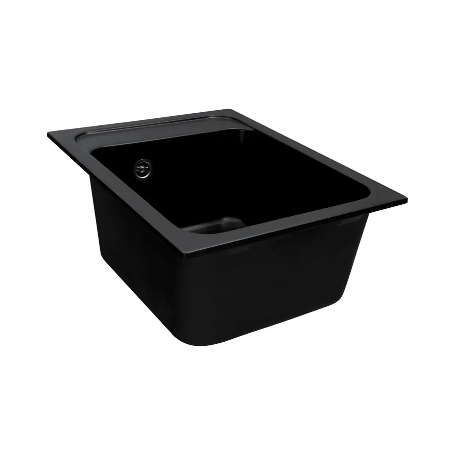 Гранітна мийка для кухні Platinum 4050 RUBY глянець Чорна