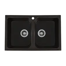 Гранітна мийка для кухні Platinum 7648W TWIN глянець Шоколад