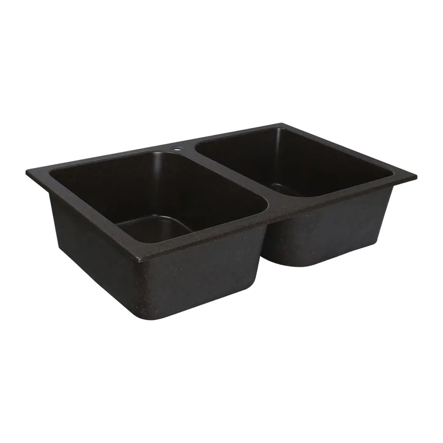 Гранітна мийка для кухні Platinum 7648W TWIN глянець Шоколад