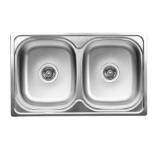Кухонна мийка з нержавіючої сталі прямокутна Platinum ДЕКОР 7848D (0,8/180 мм)