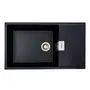 Гранітна мийка для кухні Platinum 8650 DIAMOND матова (чорна)