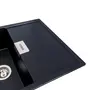 Гранітна мийка для кухні Platinum 8650 DIAMOND матова (чорна)