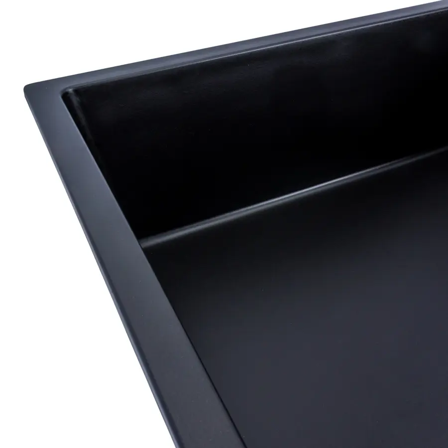 Гранітна мийка для кухні Platinum 8650 DIAMOND матова (чорна)