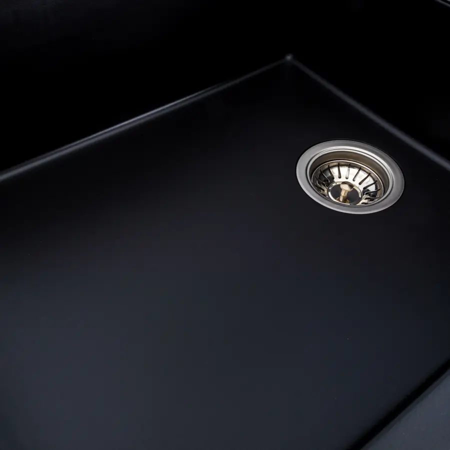 Гранітна мийка для кухні Platinum 8650 DIAMOND матова (чорна)
