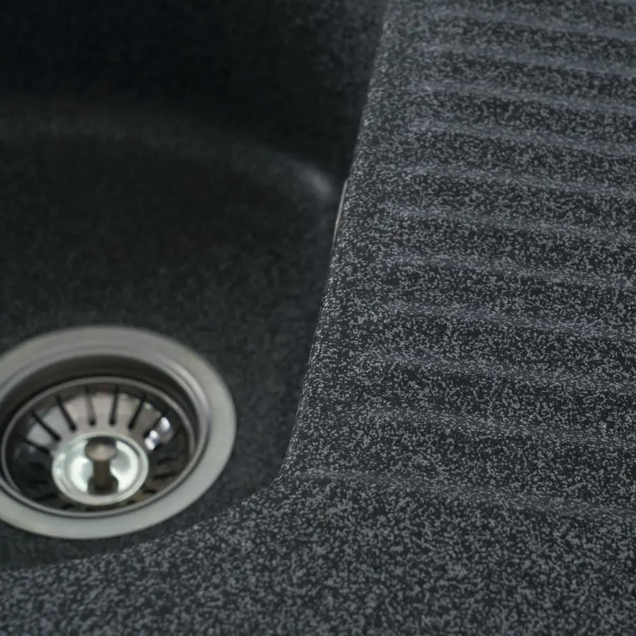 Гранітна мийка для кухні Platinum 6247 BORA глянець Графіт