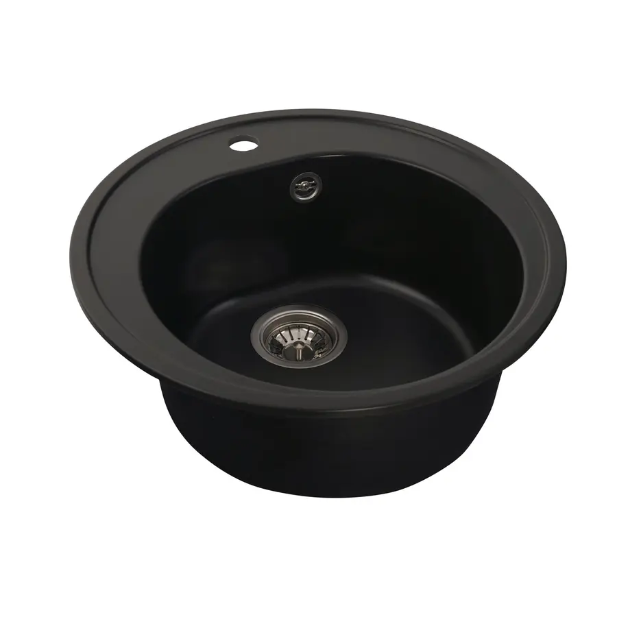 Гранітна мийка для кухні Platinum 510 LUNA матова Чорна