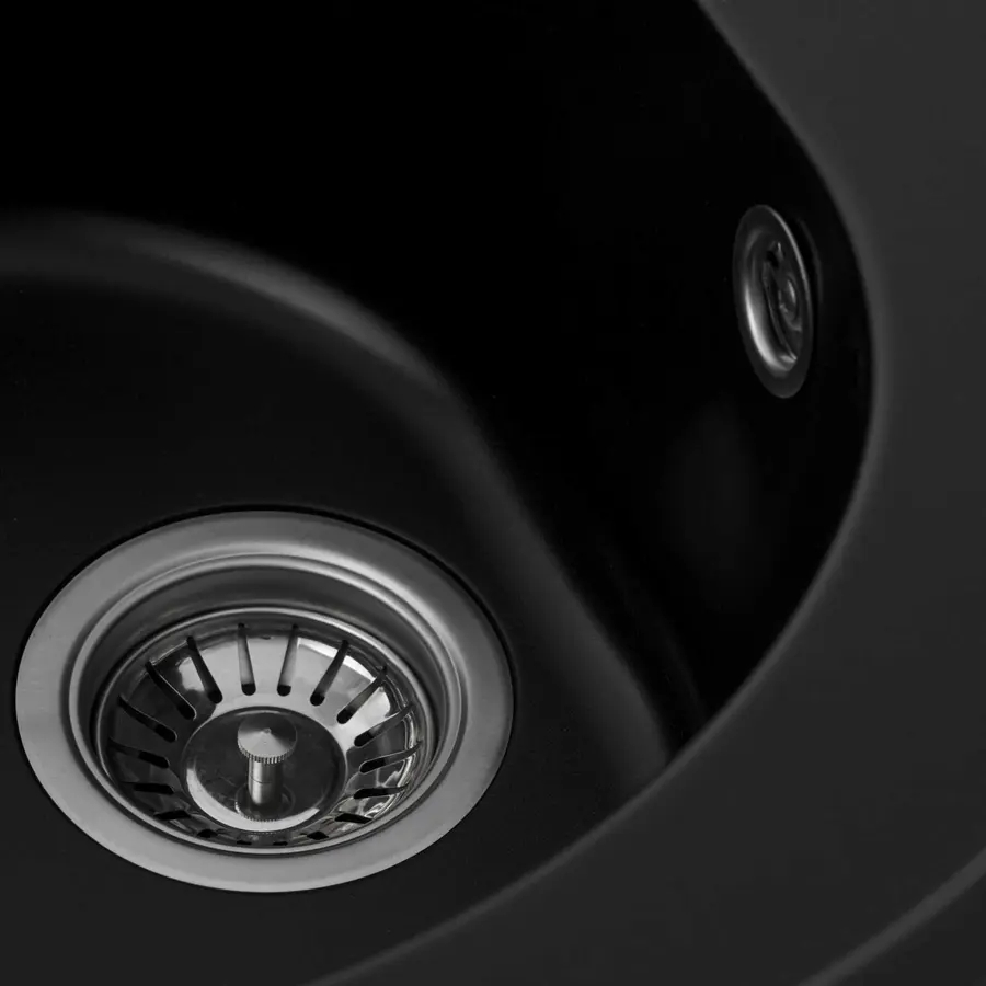 Гранітна мийка для кухні Platinum 510 LUNA матова Чорна