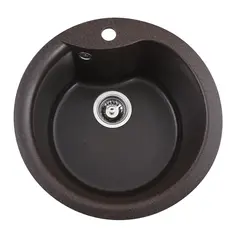 Гранітна мийка для кухні Platinum 480 TURAS матова Шоколад