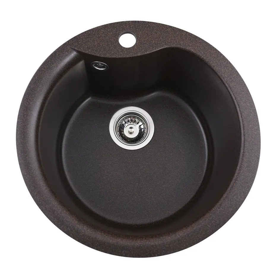 Гранітна мийка для кухні Platinum 480 TURAS матова Шоколад