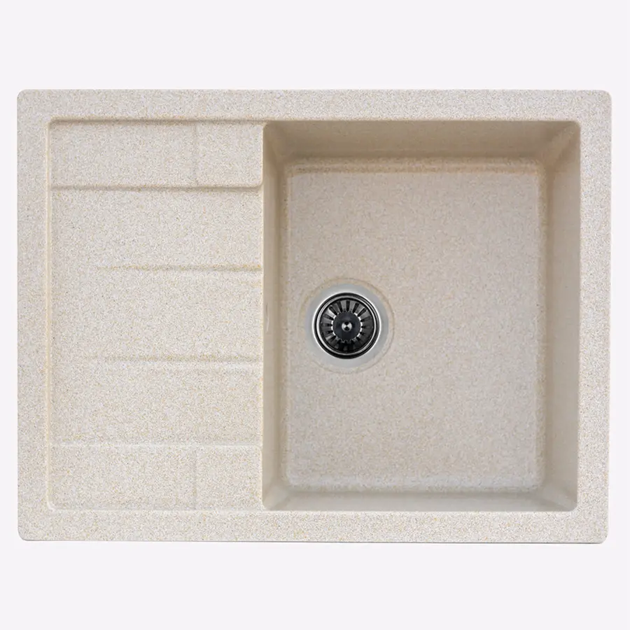 Гранітна мийка для кухні Platinum 6550 LOTOS глянець Беж