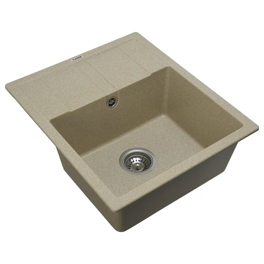 Гранітна мийка для кухні Platinum 5851 ARIA матова Беж