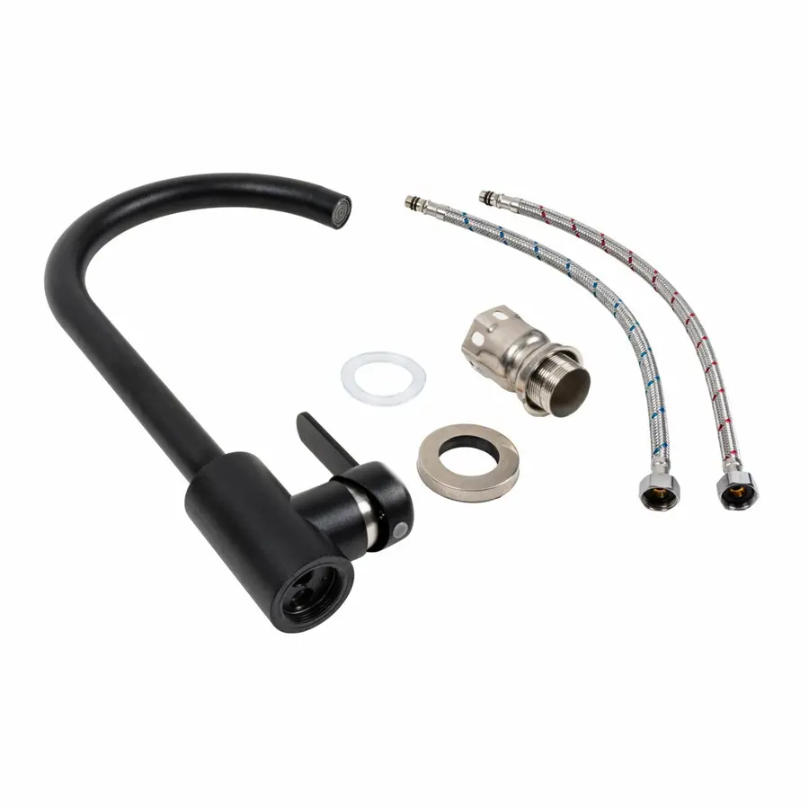 Кухонный смеситель Platinum 7990 NEST Черный матовый