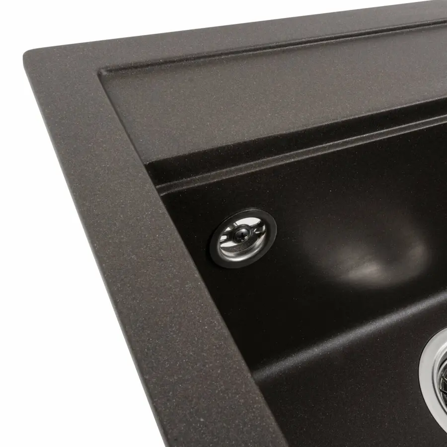 Гранітна мийка для кухні Platinum 5149 FIESTA матова Темна скеля