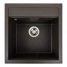 Гранітна мийка для кухні Platinum 5149 FIESTA матова Темна скеля