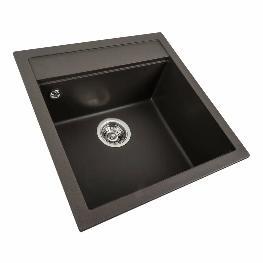 Гранітна мийка для кухні Platinum 5149 FIESTA матова Темна скеля