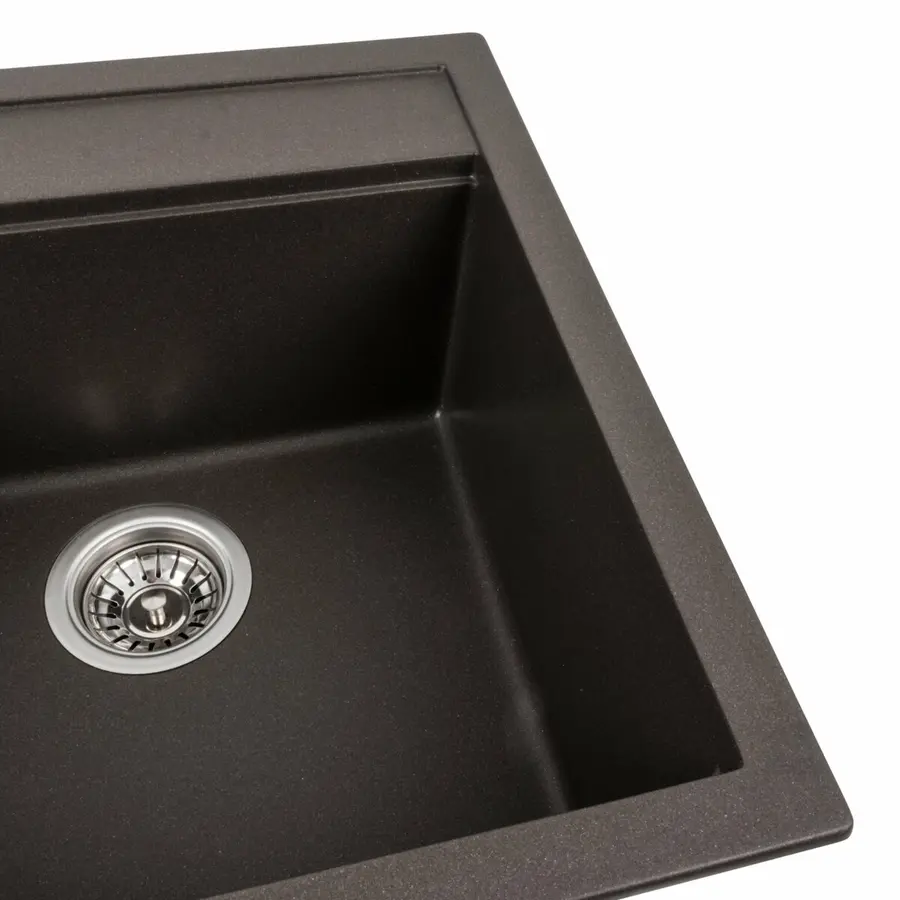 Гранітна мийка для кухні Platinum 5149 FIESTA матова Темна скеля