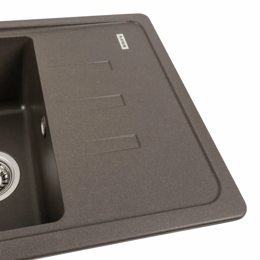 Гранітна мийка для кухні Platinum 6243 LIANA матова Темна скеля