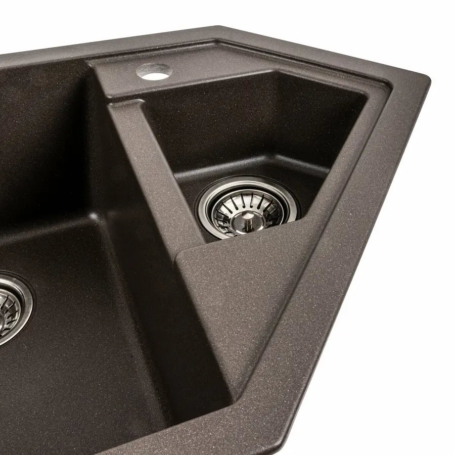 Гранітна мийка для кухні Platinum 9950 PANDORA матова Темна скеля