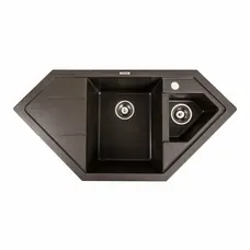 Гранітна мийка для кухні Platinum 9950 PANDORA матова Темна скеля