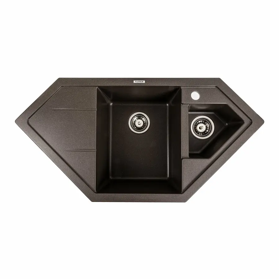 Гранітна мийка для кухні Platinum 9950 PANDORA матова Темна скеля