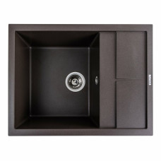 Гранітна мийка для кухні Platinum 6550 LOTOS матова Темна скеля