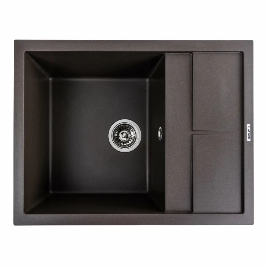 Гранитная мойка для кухни Platinum 6550 LOTOS матовая Темная скала
