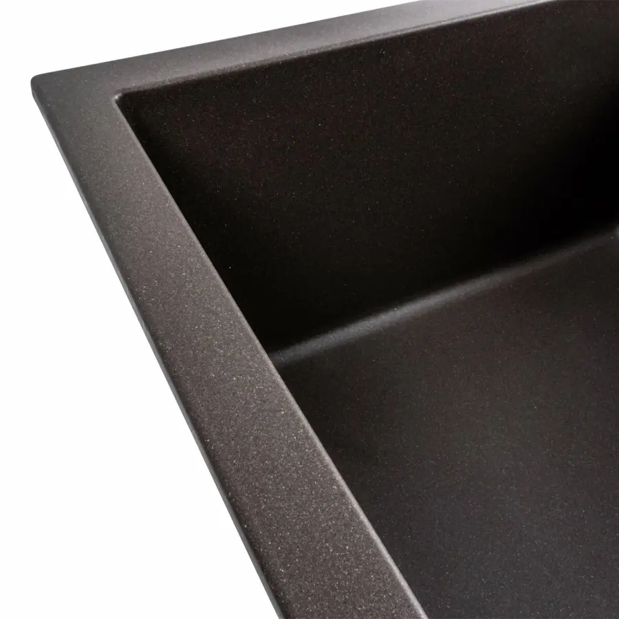 Гранитная мойка для кухни Platinum 6550 LOTOS матовая Темная скала