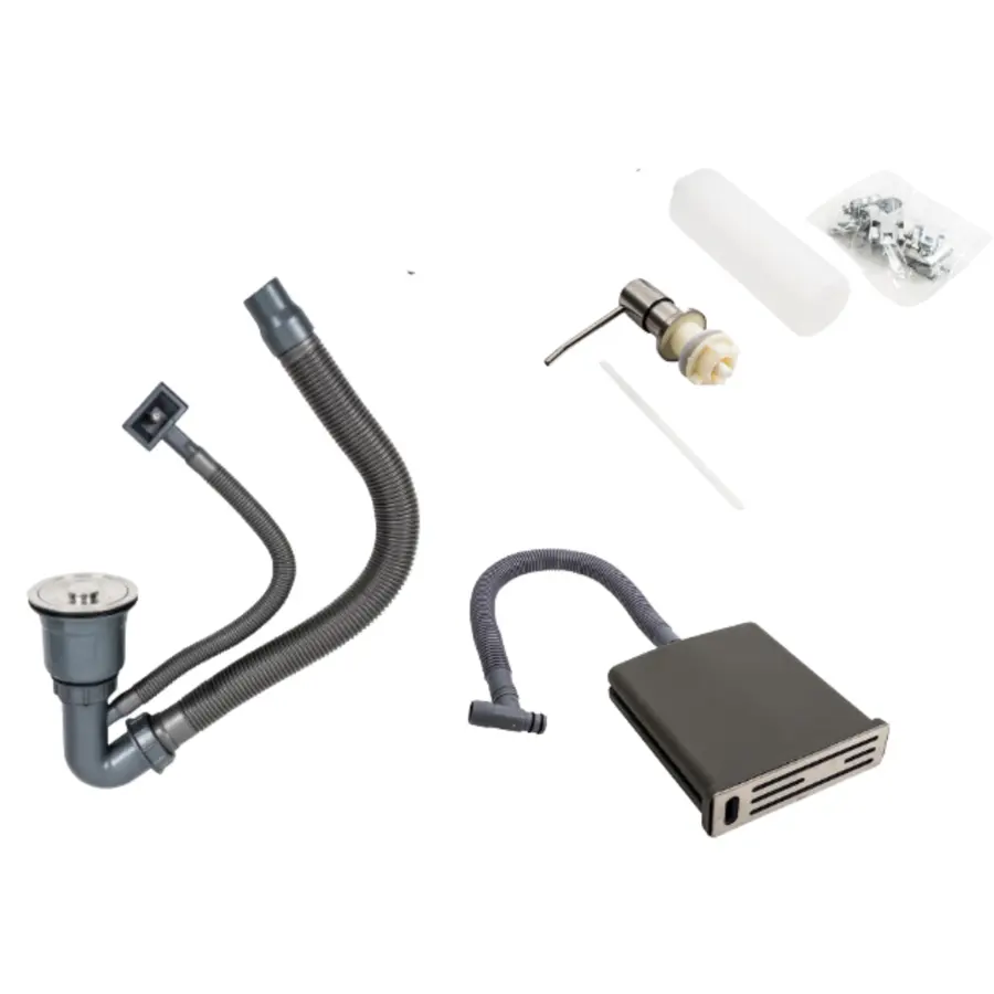 Кухонная мойка черная PVD 60х50 с подставкой для ножей + Подарок сифон круглый и дозатор.