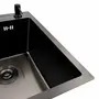 PVD Кухонная раковина Black 40*50 Valeso ручной работы (Siphon Round 3,0/0,8)