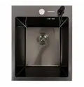 Кухонна мийка PVD чорна 40*50 VALESO Handmade (сифон крулий 3,0/0,8)