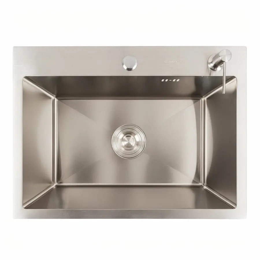 Кухонна мийка 58*43 нержавійка VALESO Handmade (сифон круглий, 3.0/0.8)
