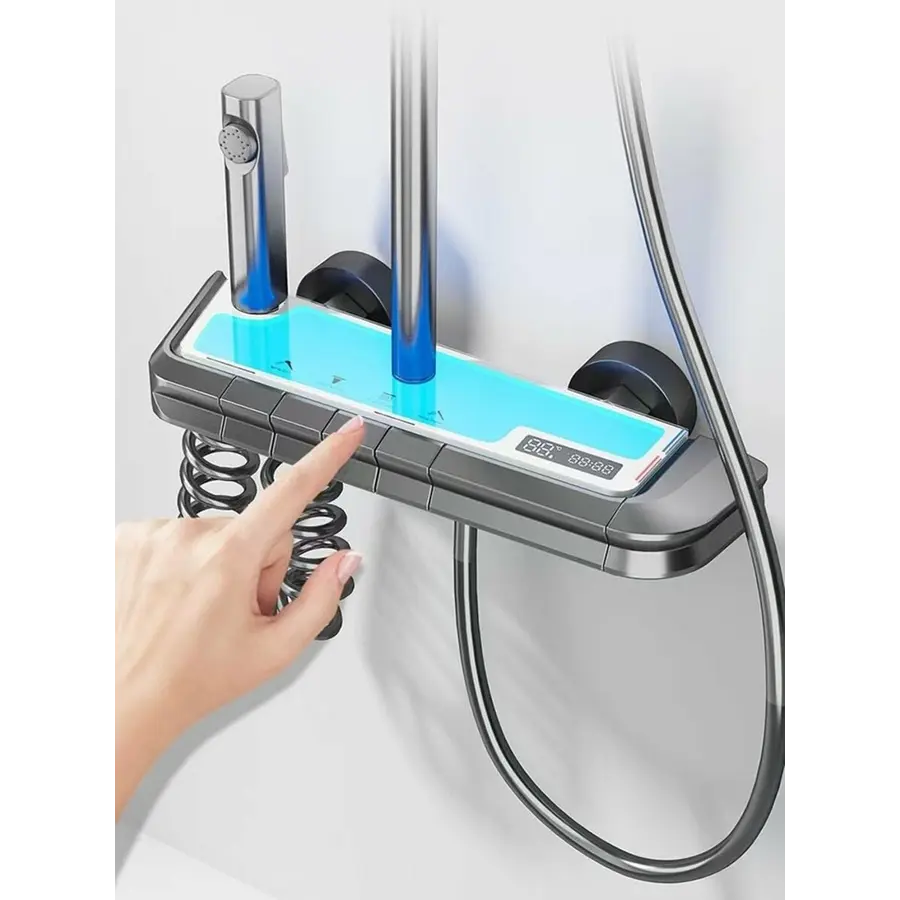 Душова колона VALESO NSK078 PVD чорна з індикатором температури