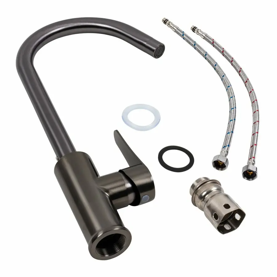 Смеситель кухонный VALESO TH36 PVD черный