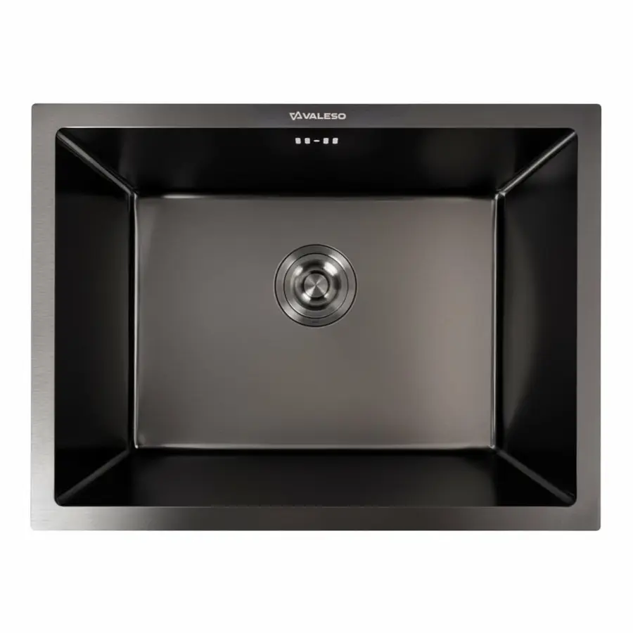 Кухонна мийка PVD чорна 58*43 VALESO Handmade монтаж під стільницю (3.0/0.8)