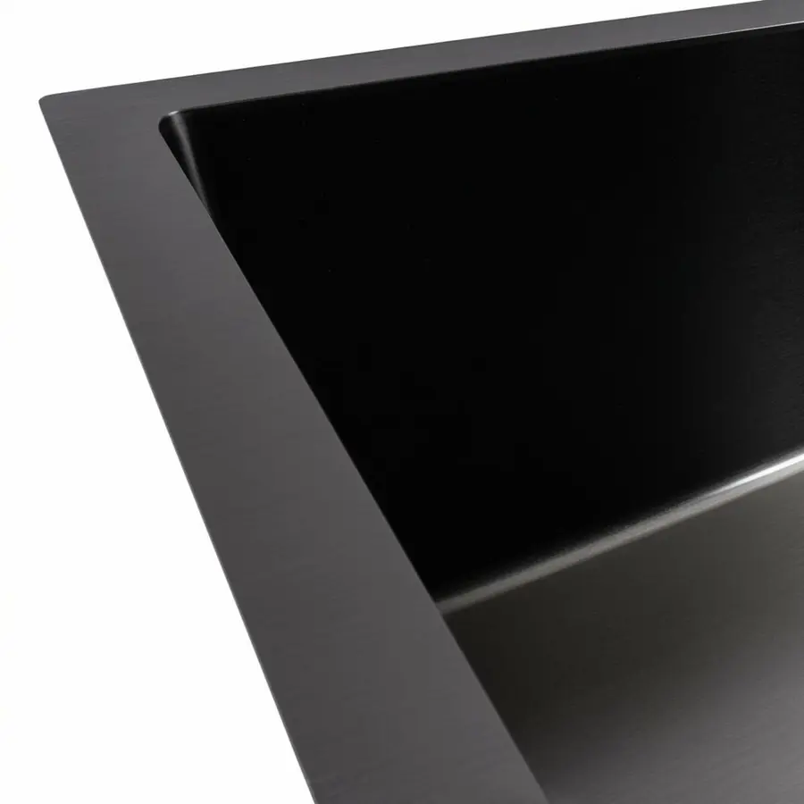 Кухонна мийка PVD чорна 58*43 VALESO Handmade монтаж під стільницю (3.0/0.8)