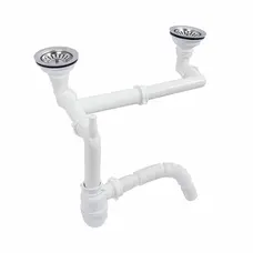 Сифон двойной для гранитных моек VALESO (арт. 820) без перелива