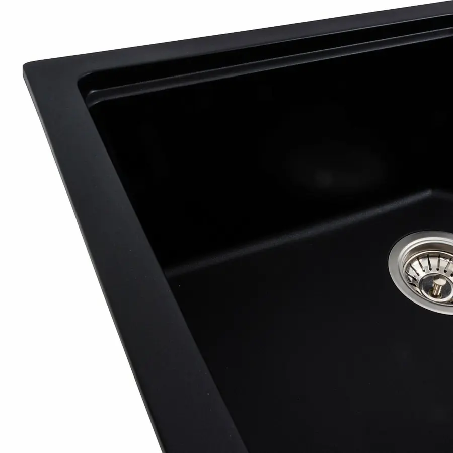 Гранітна мийка для кухні VALESO NIKA 7545 матова Чорна
