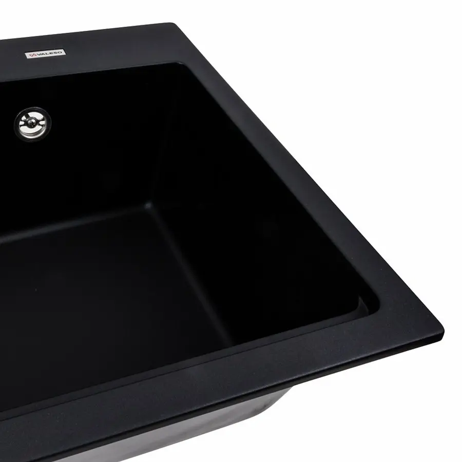 Гранітна мийка для кухні VALESO NIKA 7545 матова Чорна