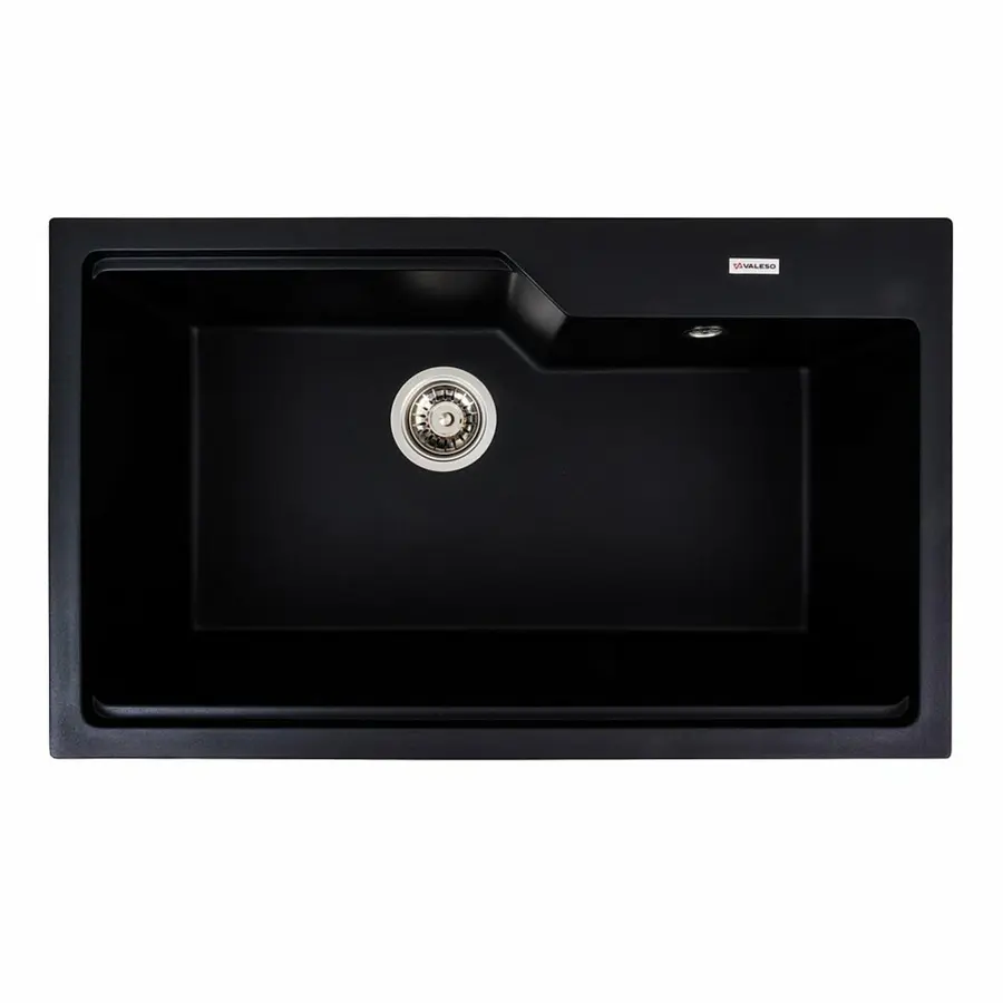 Гранітна мийка для кухні VALESO NIKA 7545 матова Чорна