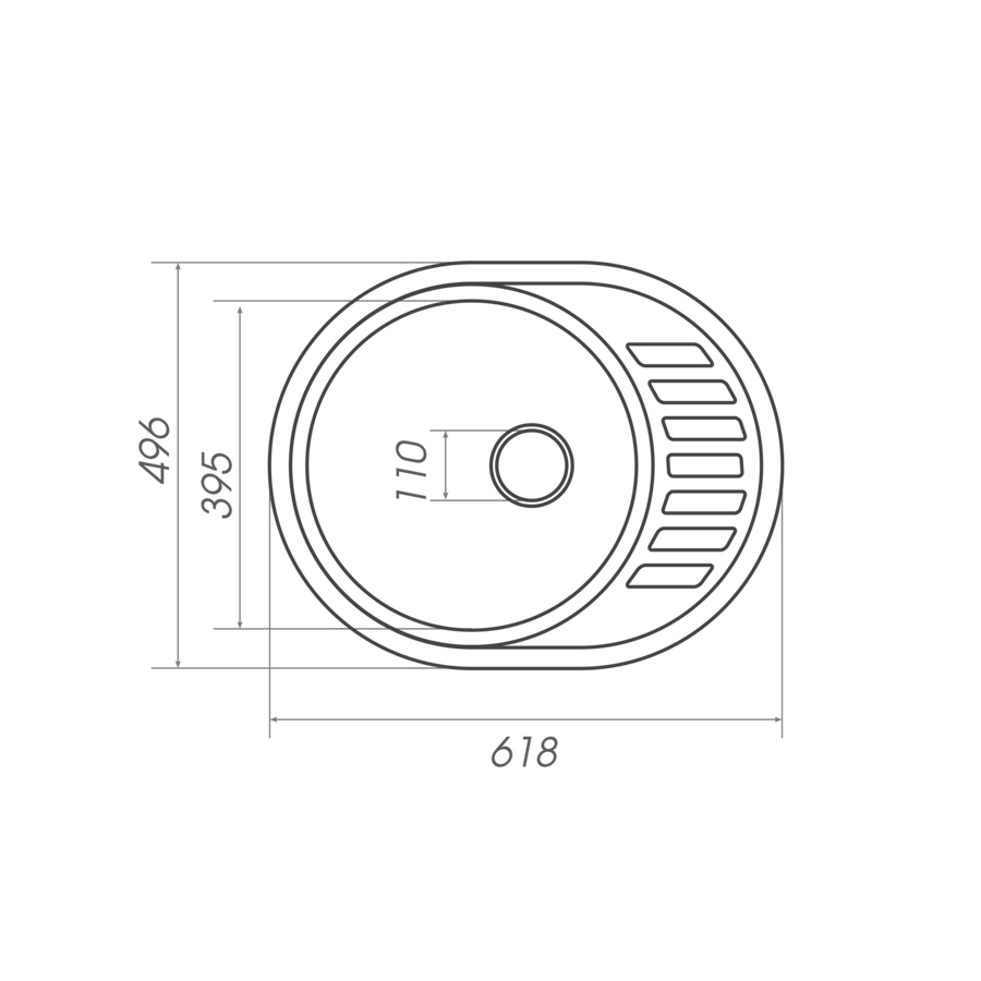 Гранитная мойка для кухни VALESO SOUL 6250 матовая Графит