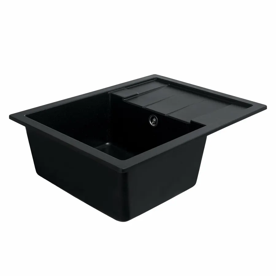 Гранитная мойка для кухни VALESO INTENSO 6550 матовая Черный металлик