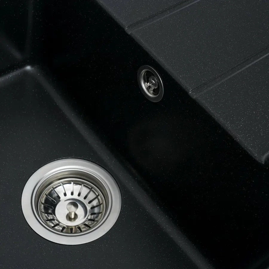 Гранитная мойка для кухни VALESO INTENSO 6550 матовая Черный металлик
