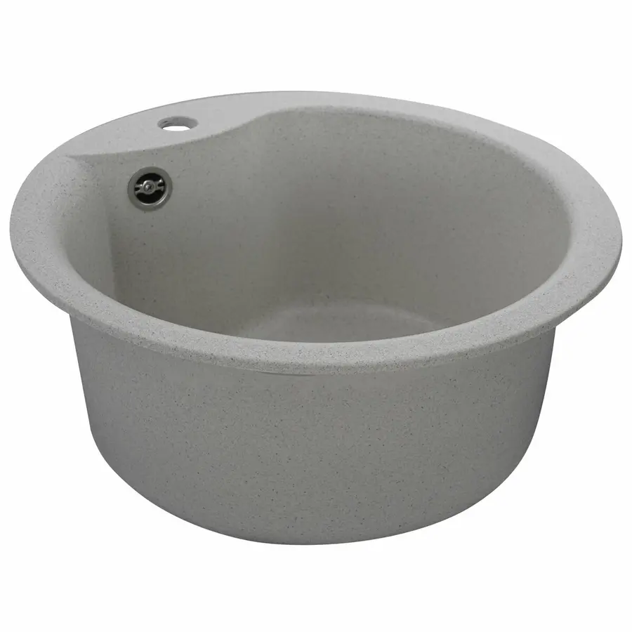 Гранітна мийка для кухні VALESO TURAS 480 матова Біла в крапку