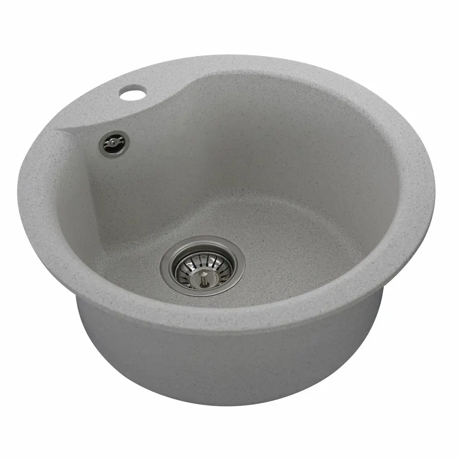 Гранітна мийка для кухні VALESO TURAS 480 матова Біла в крапку