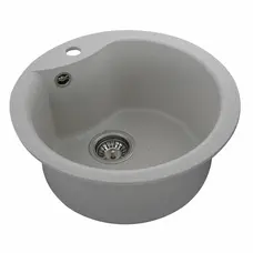 Гранитная мойка для кухни VALESO TURAS 480 матовая Белая в точку